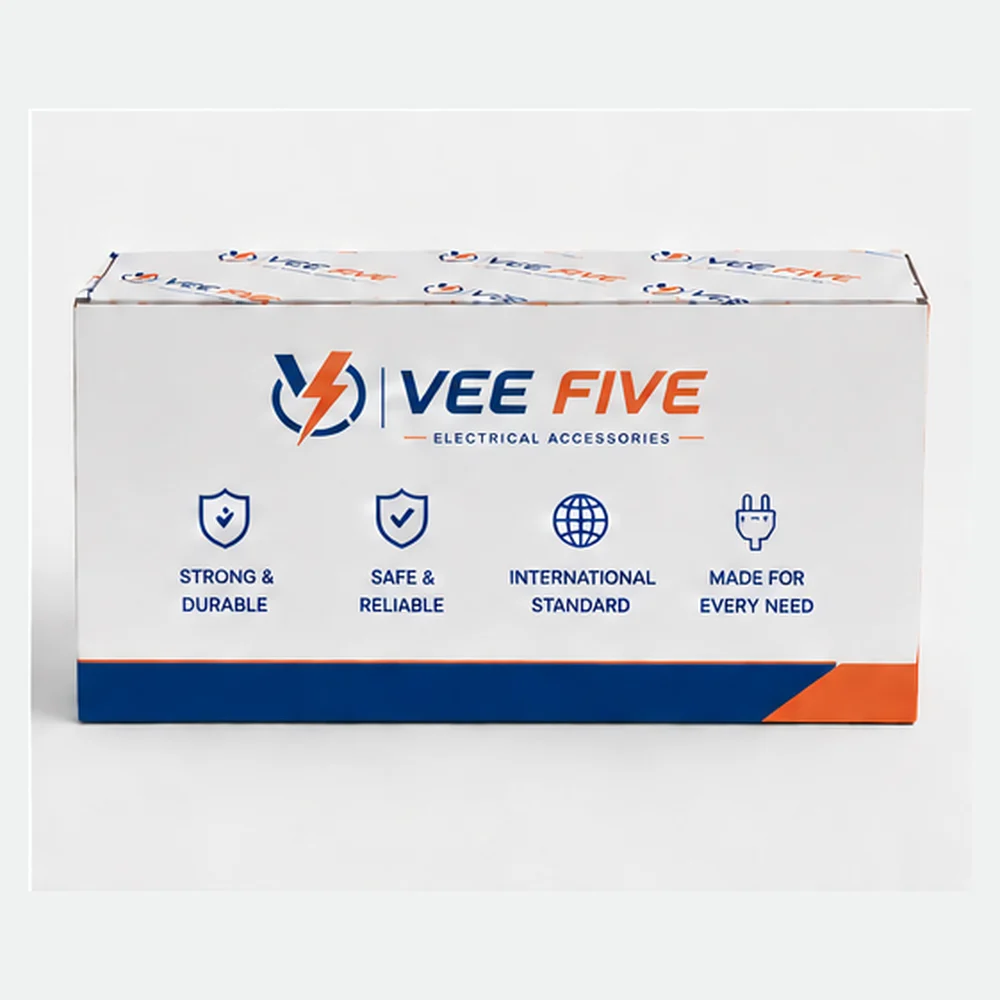 Vee Five 16A Top box back panel with product features
