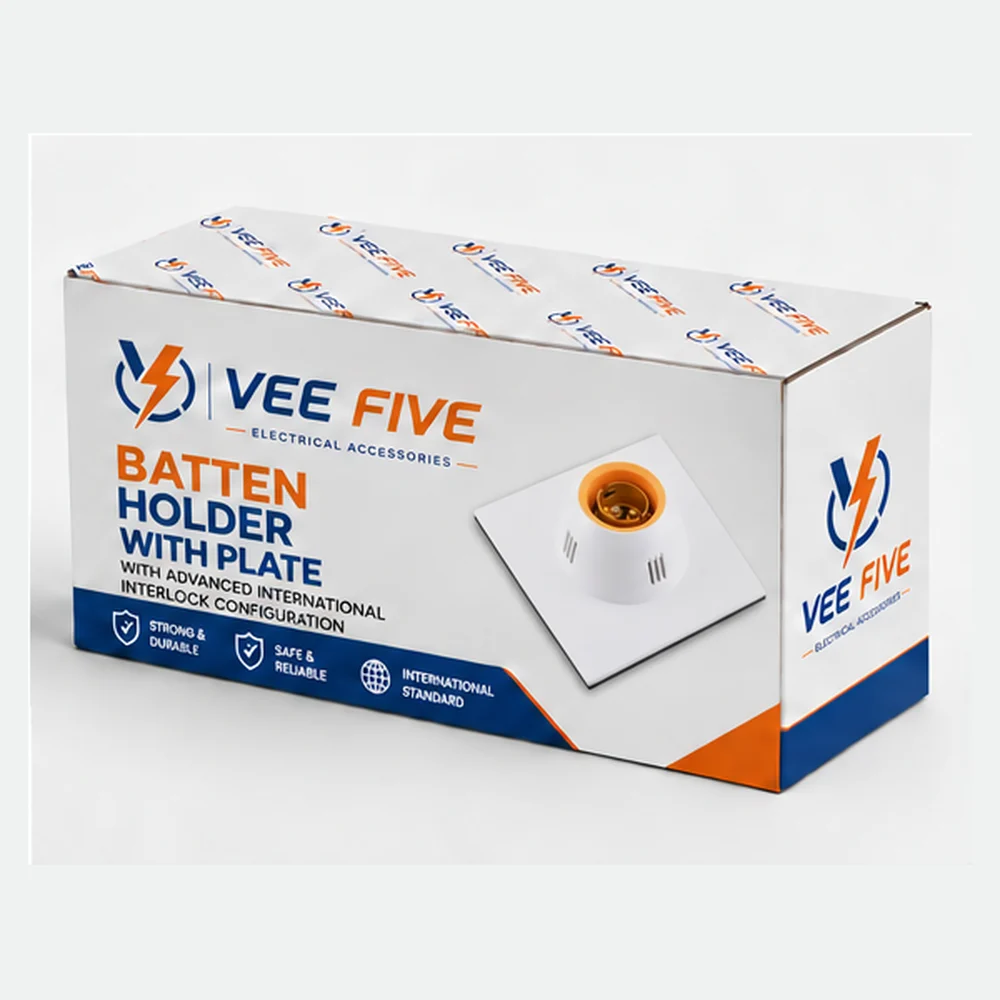Vee Five Batten Holder With Plate box front panel