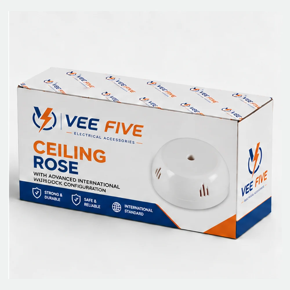 Vee Five Ceiling Rose box angled view