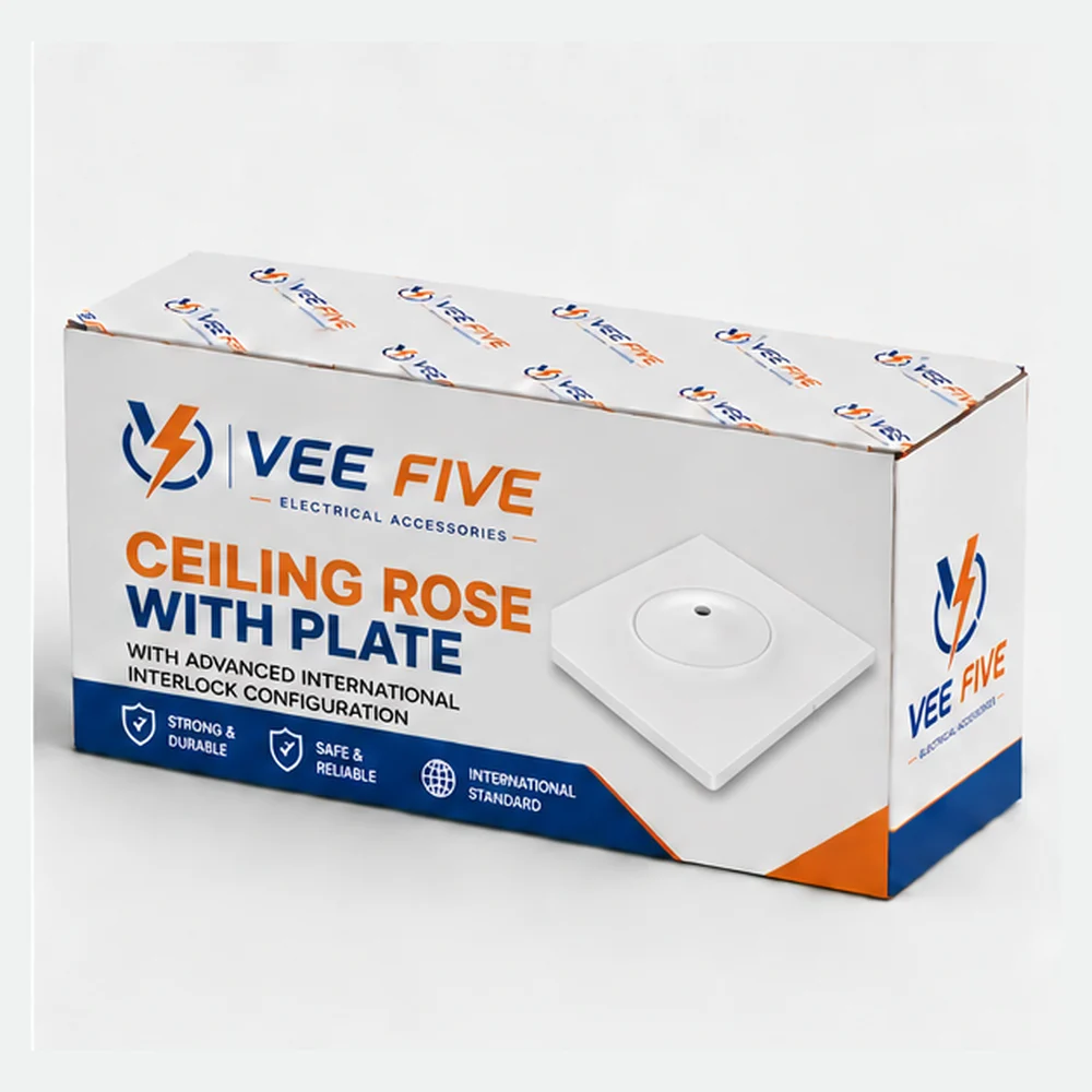 Vee Five Ceiling Rose With Plate packaging